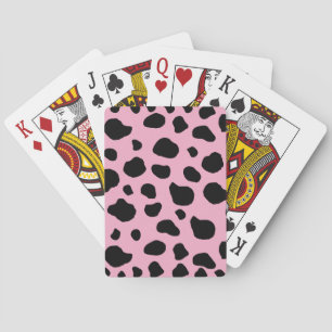Cow Print, Cow Pattern, Cow Spots, Pink Cow Spielkarten