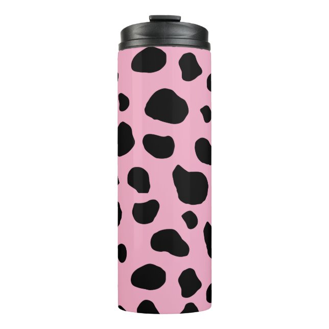 Cow Print, Cow Pattern, Cow Spots, Pink Cow Thermosbecher (Vorderseite)