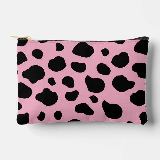 Cow Print, Cow Pattern, Cow Spots, Pink Cow Zubehörtasche (Vorderseite)