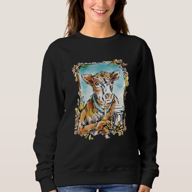 Cow Print Milk Cow Portrait Sweatshirt (Vorderseite)