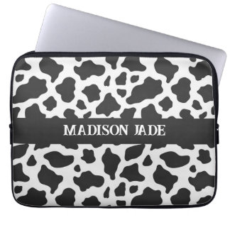 Cow Print Monogram Minimal Animal Print Laptopschutzhülle