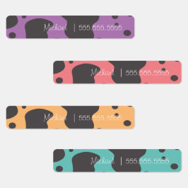 Cow Print School Class Lunch Name Number Labels Etiketten