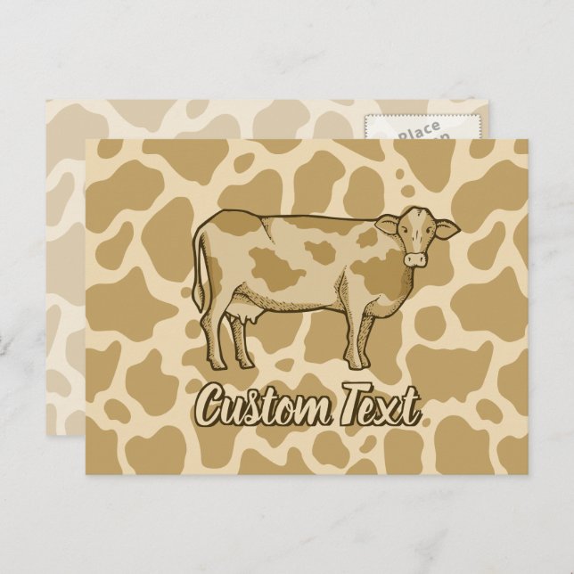 Cow Profil Postkarte (Vorne/Hinten)