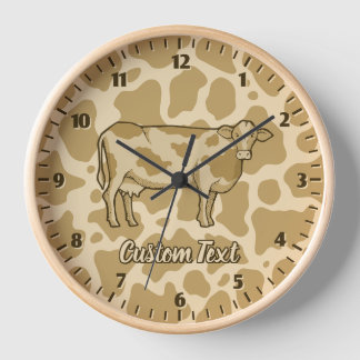 Cow Profile Large Clock Uhr