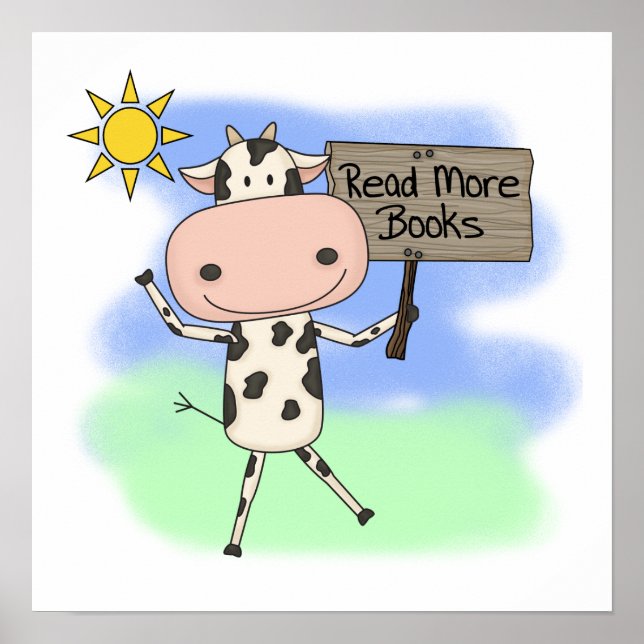 Cow Read More Books Poster (Vorne)