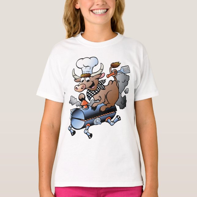 Cow Riding A GRILLEN Girls T - Shirt (Vorderseite)
