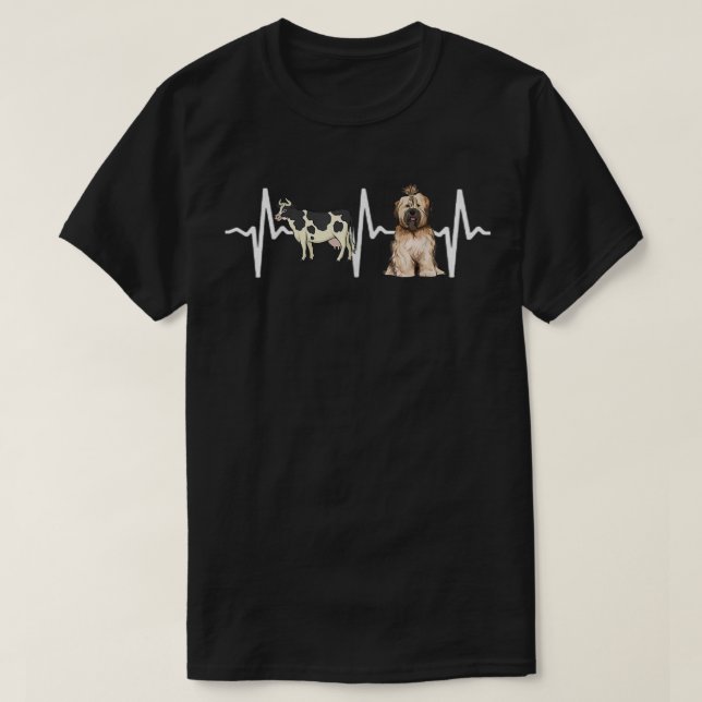 Cow Spotted Tibetan Terrier Heartbeat Dog Lover  T-Shirt (Design vorne)