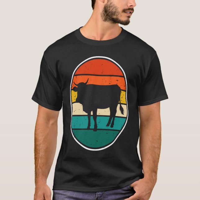 Cow Sunset Vintage T-Shirt (Vorderseite)