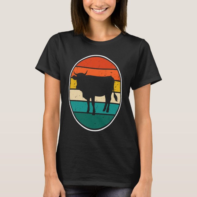 Cow Sunset Vintage T-Shirt (Vorderseite)