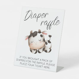 Cow Theme Baby Dusche Windeln Gewinnspiel-Zeichen Sockelschild