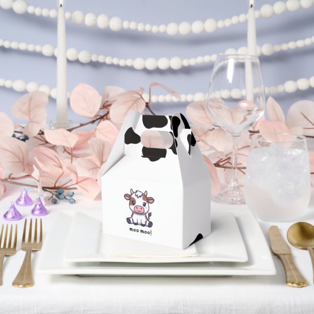 Cow Theme First Birthday Geschenkschachtel (Hochzeit)