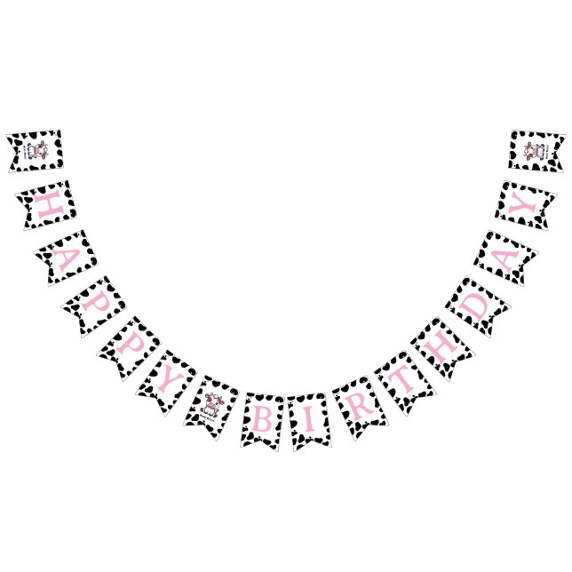 Cow Theme First Birthday Wimpelkette (Alle)