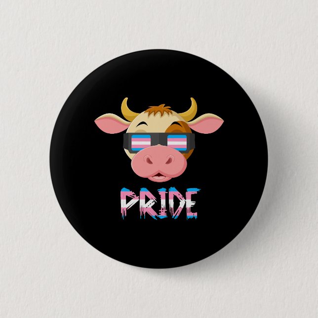Cow Transgender Flag LGBT Button (Vorderseite)