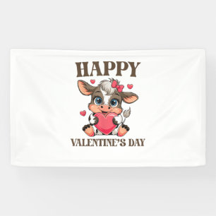 Cow Valentine's Day Heart Geschenke tee lustige Ku Banner
