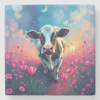 Cow Valentine's Day Stone Untersetzer
