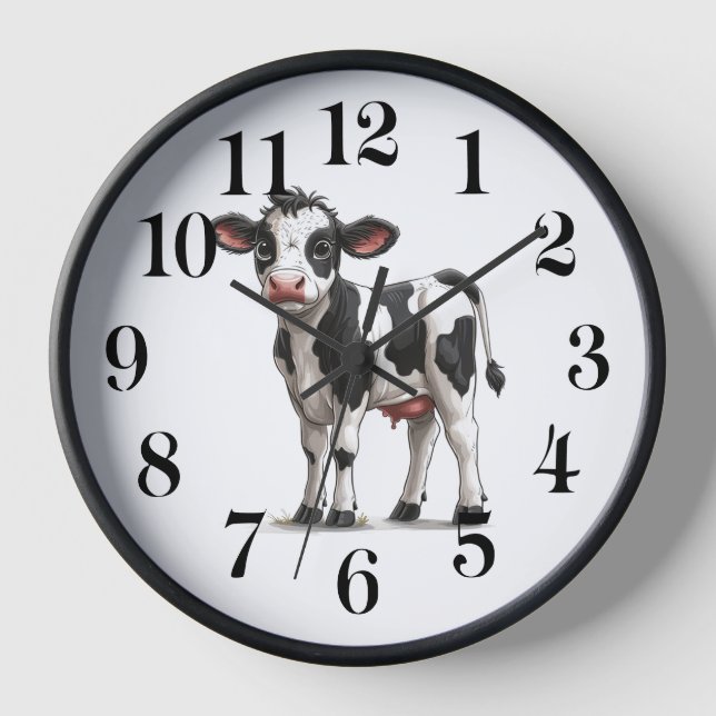 Cow Wall Clock Uhr (Vorderseite)