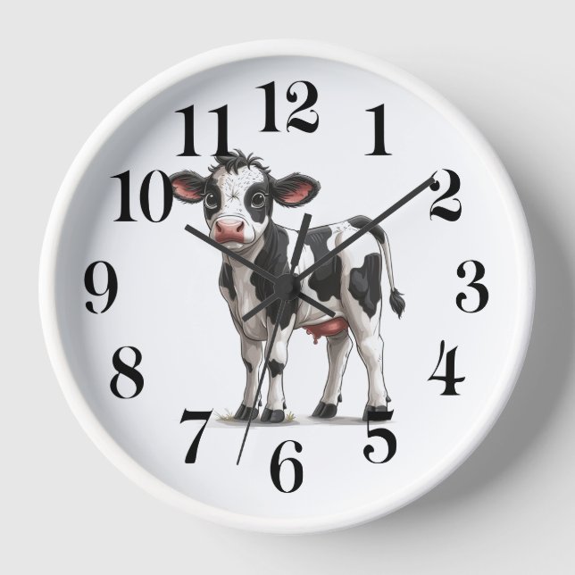 Cow Wall Clock Uhr (Vorderseite)