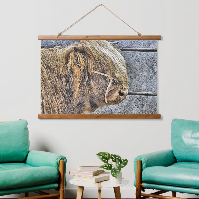 COW WANDTEPPICH MIT HOLZRAHMEN (Wohnzimmer)