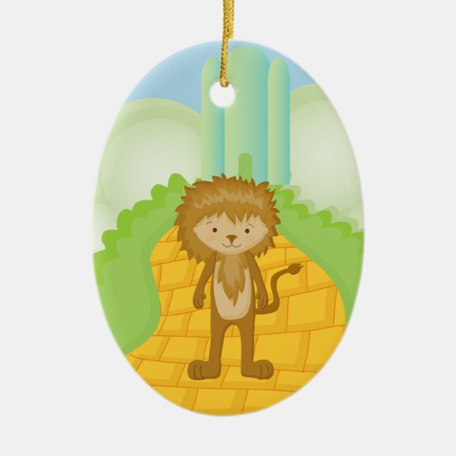 Cowardly Lion on Yellow Brick Road Ornament (Vorne)
