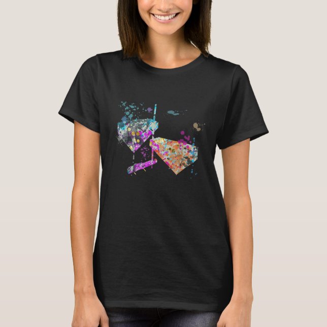 Cowbell Instrument Silhouette Cowbells T-Shirt (Vorderseite)