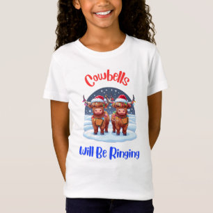 Cowbells werden Weihnachts-Hochland-Kühe klingeln T-Shirt