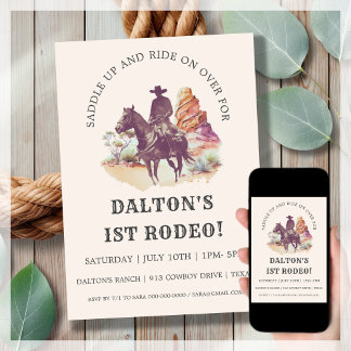 Cowboy 1. Rodeo Party | Einladung zum Geburtstag