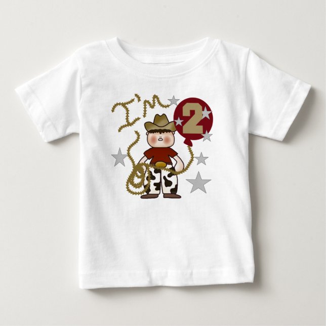 Cowboy 2. Geburtstag Baby T-shirt (Vorderseite)