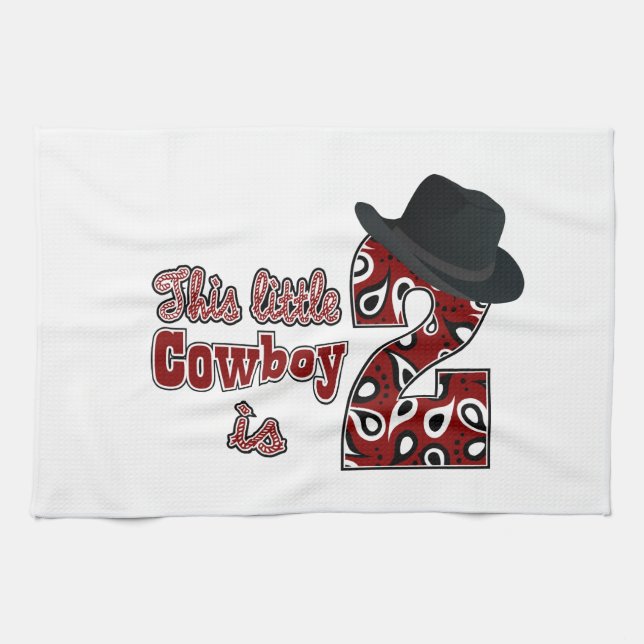 Cowboy 2. Geburtstag Handtuch (Horizontal)
