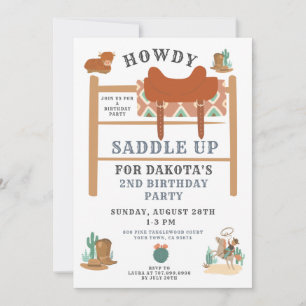 Cowboy 2e anniversaire Boy Invitation