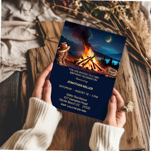 Cowboy 50. Geburtstag Bonfire Party Einladung