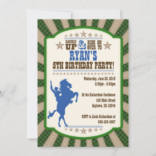 Cowboy 5. Geburtstagsparty Einladung