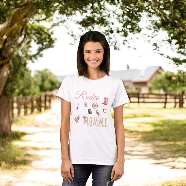 Cowboy Adventure Western First Birthday Mommy T-Shirt (Von Creator hochgeladen)