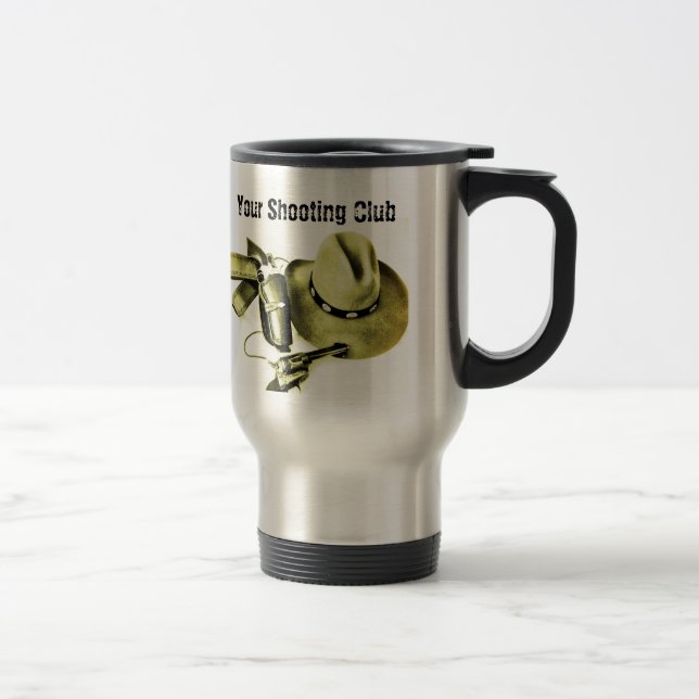 Cowboy-Aktions-Schießen-Gang-Reise-Kaffee-Tasse Reisebecher (Rechts)
