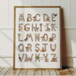Cowboy-Alphabet-ABC-Plakat für Kinderzimmer-Dekora Poster