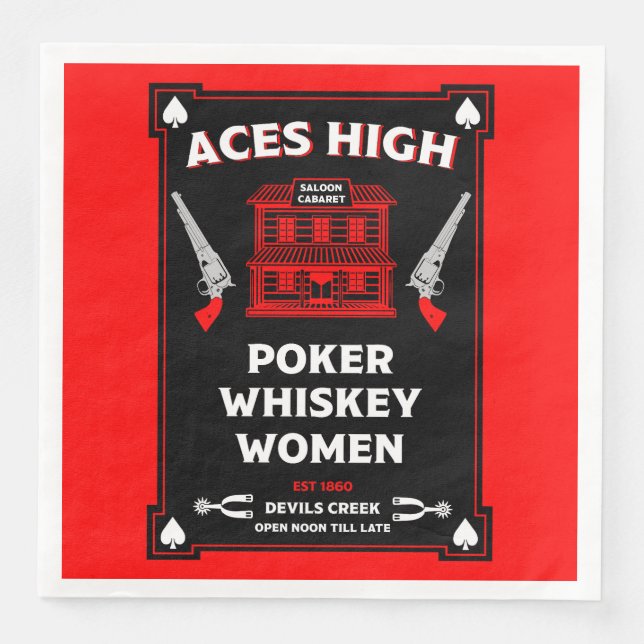 Cowboy American Frontier Saloon Serviette (Vorderseite)