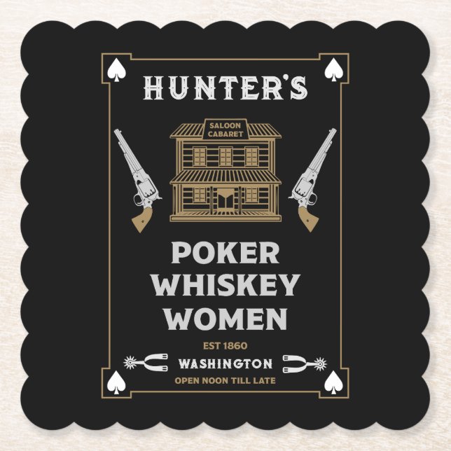 Cowboy American Frontier Saloon Untersetzer (Vorderseite)