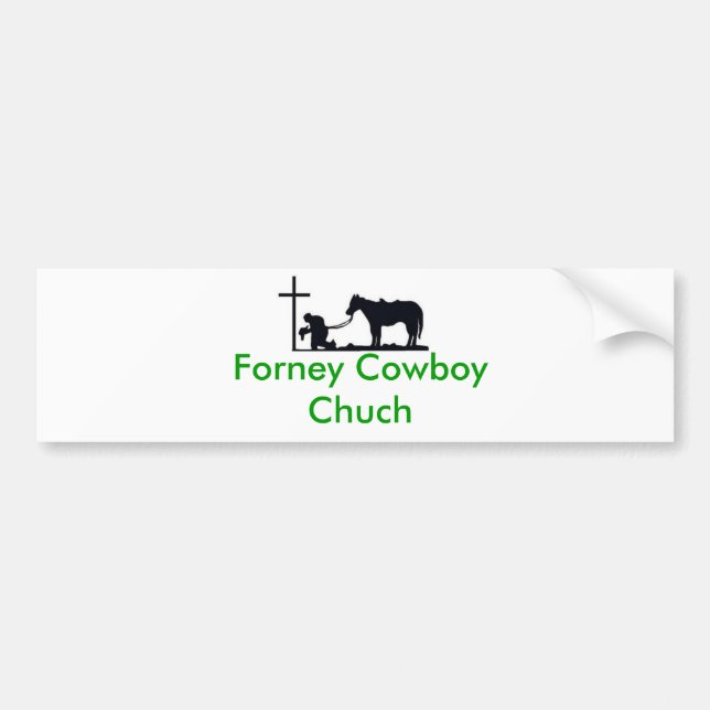 cowboy_and_cross, Forney Cowboy Chuch Autoaufkleber (Vorne)