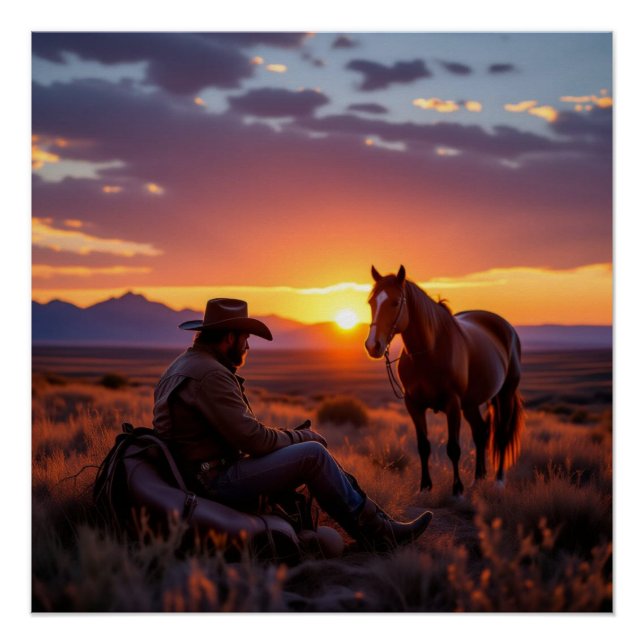 Cowboy and Horse Poster (Vorderseite)