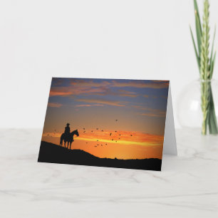 Cowboy and Horse Sympathy Karte