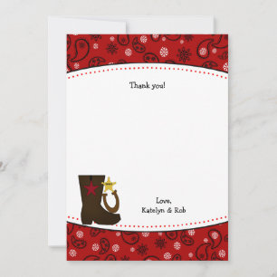 Cowboy Anniversaire Fête Merci Note Cartes