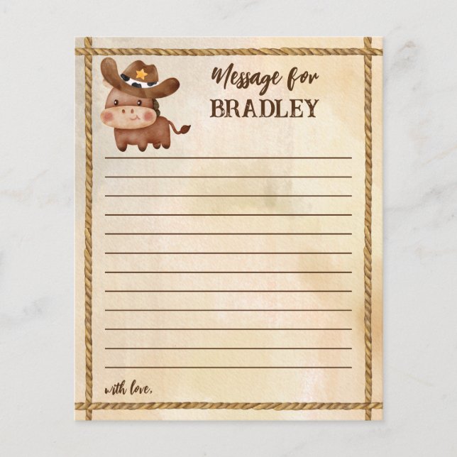 Cowboy anniversaire premier rodéo carte capsule te (Devant)