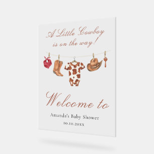 Cowboy aquarelle Bienvenue à la baby shower Wester