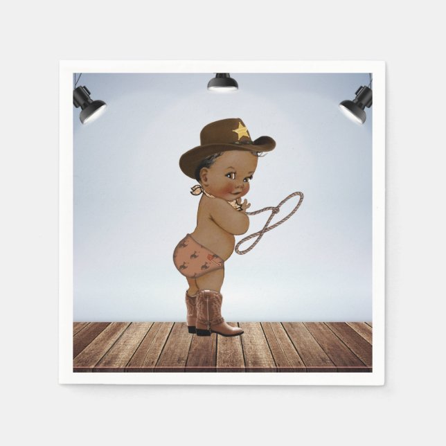 Cowboy auf dem Weg Baby Dusche Napkins Serviette (Vorderseite)