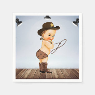 Cowboy auf dem Weg Babydusche Serviette