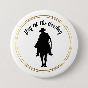 Cowboy auf der Silhouette Button