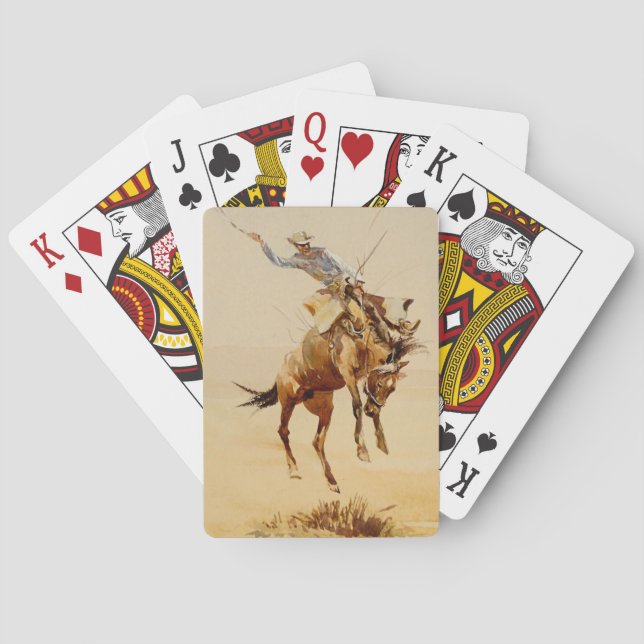 Cowboy auf einem Buckpferd #2 von Edward Borein Spielkarten (Rückseite)