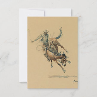 Cowboy auf einem Buckpferd #3 von Edward Borein Dankeskarte
