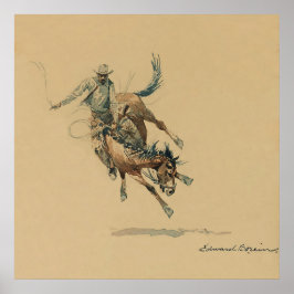 Cowboy auf einem Buckpferd #3 von Edward Borein Poster
