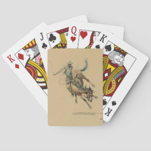 Cowboy auf einem Buckpferd #3 von Edward Borein Spielkarten