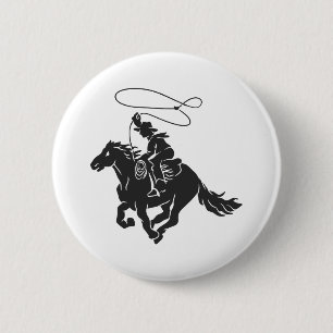 Cowboy auf einem Pferd mit Brille Button